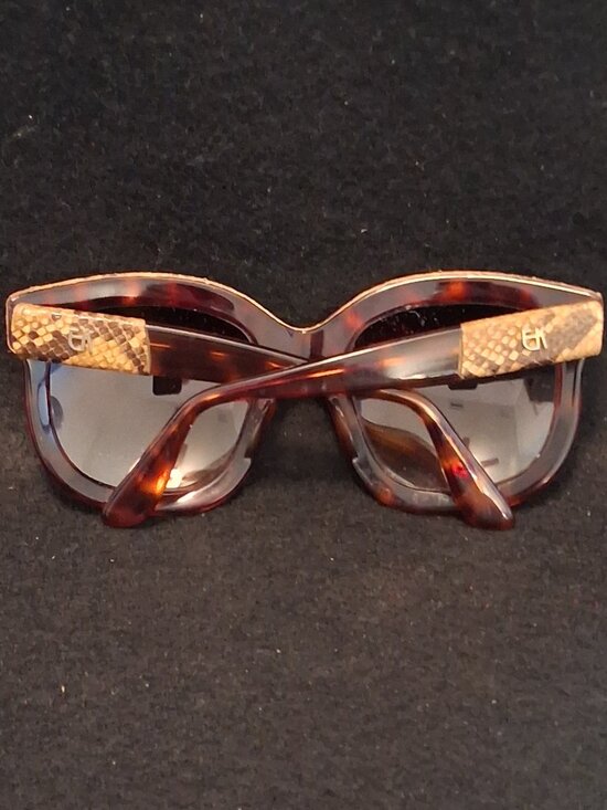 VTG Emmanuelle Khanh 5050 Genuine Snakeskin Tortoise Oversized Sunglasses France main image 7